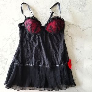 Red & black babydoll